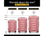 ALFORDSON Luggage 3PCS Set Suitcase Trolley TSA Carry on Hard Case Pink