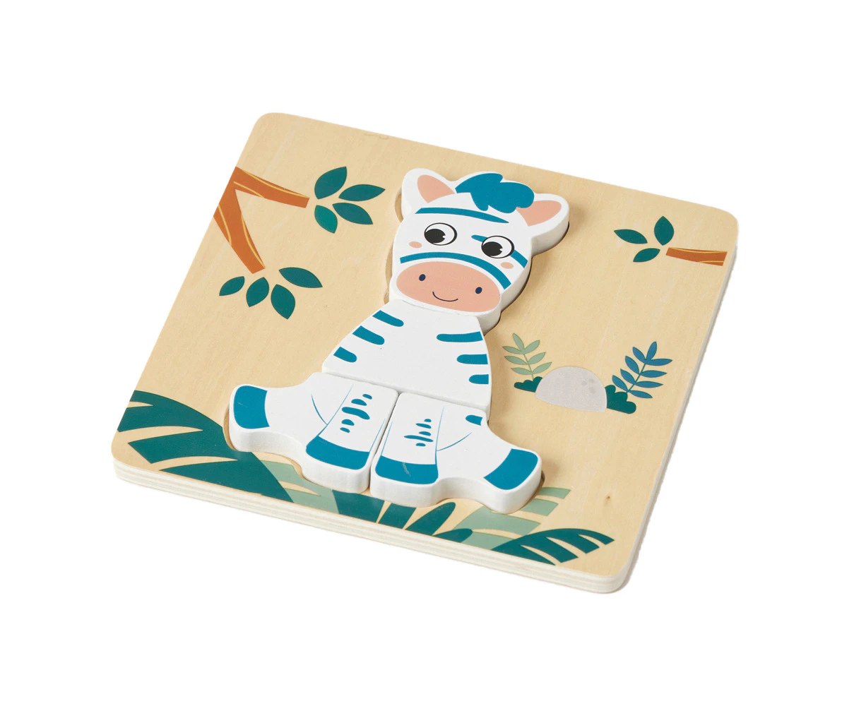 Zookabee Wooden Zebra Puzzle Kids/Toddler Educational/Sensory Play Toy Small