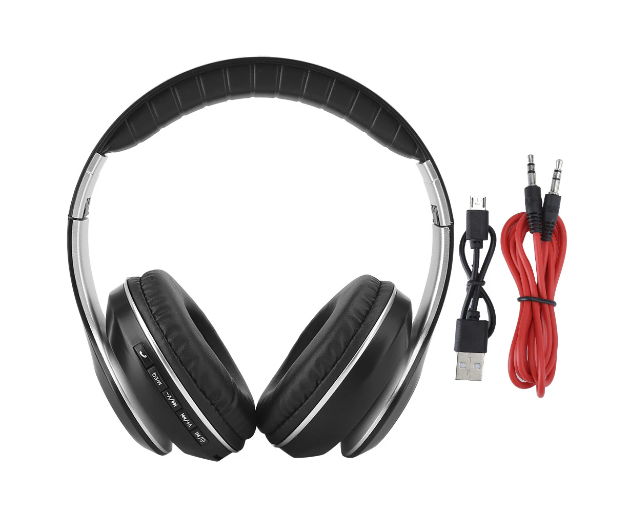 V33 Folding Headset Bluetooth 5.0 Headphone Rechargeable Microphone for Music Gaming Black