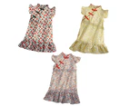 Girls Cheongsam Skirt Floral Dress Traditional Chinese Style Summer Outfit