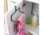 Multi-Purpose Door Back Towel Rack Without Nail-Free Cabinet Rack Hanging Washcloths（Black）