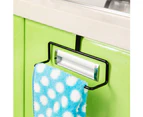 Multi-Purpose Door Back Towel Rack Without Nail-Free Cabinet Rack Hanging Washcloths（Black）