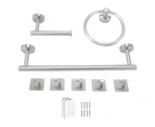 Bathroom Hardware Set with Towel Rings Towel Bar Tissue Holder 5 Hooks 304 Stainless Steel Bathroom Accessories Set