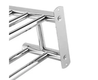 Double Layer Chrome Wall Mounted Bathroom Towel Rail Holder Shelf Storage Rack