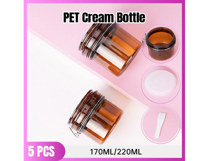 5pcs Sealed Bottle Mask Jar PET Plastic Packaging Containers for Skincare Use