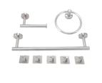 Bathroom Hardware Set with Towel Rings Towel Bar Tissue Holder 5 Hooks 304 Stainless Steel Bathroom Accessories Set