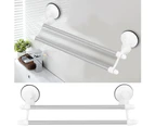 Strong Suction Cup Wall Mounted Stainless Steel Double Towel Bar Rack Bathroom Use