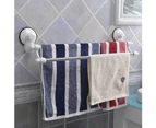 Strong Suction Cup Wall Mounted Stainless Steel Double Towel Bar Rack Bathroom Use