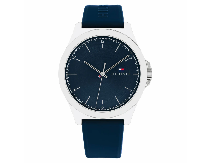 Tommy Hilfiger Navy Silicone Blue Dial Men's Watch - 1710616