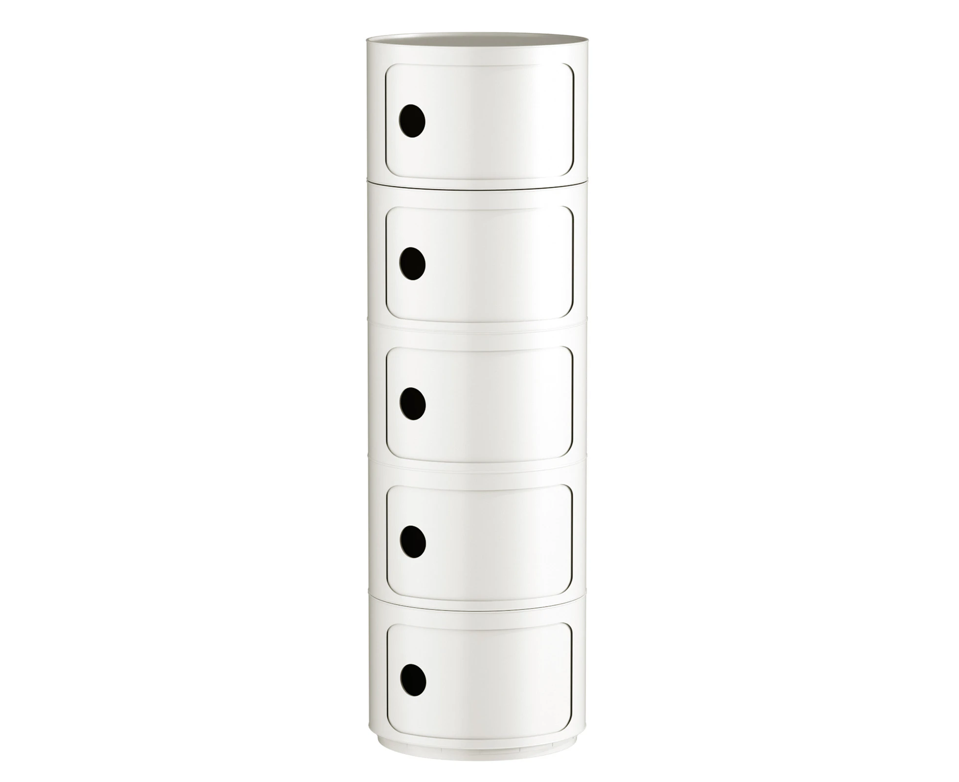 MIUZ 5 Tier White Replica Componibili Round Storage Cabinet