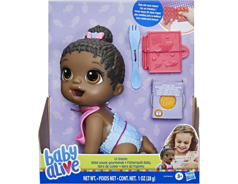 Baby Alive Lil Snacks Black Hair