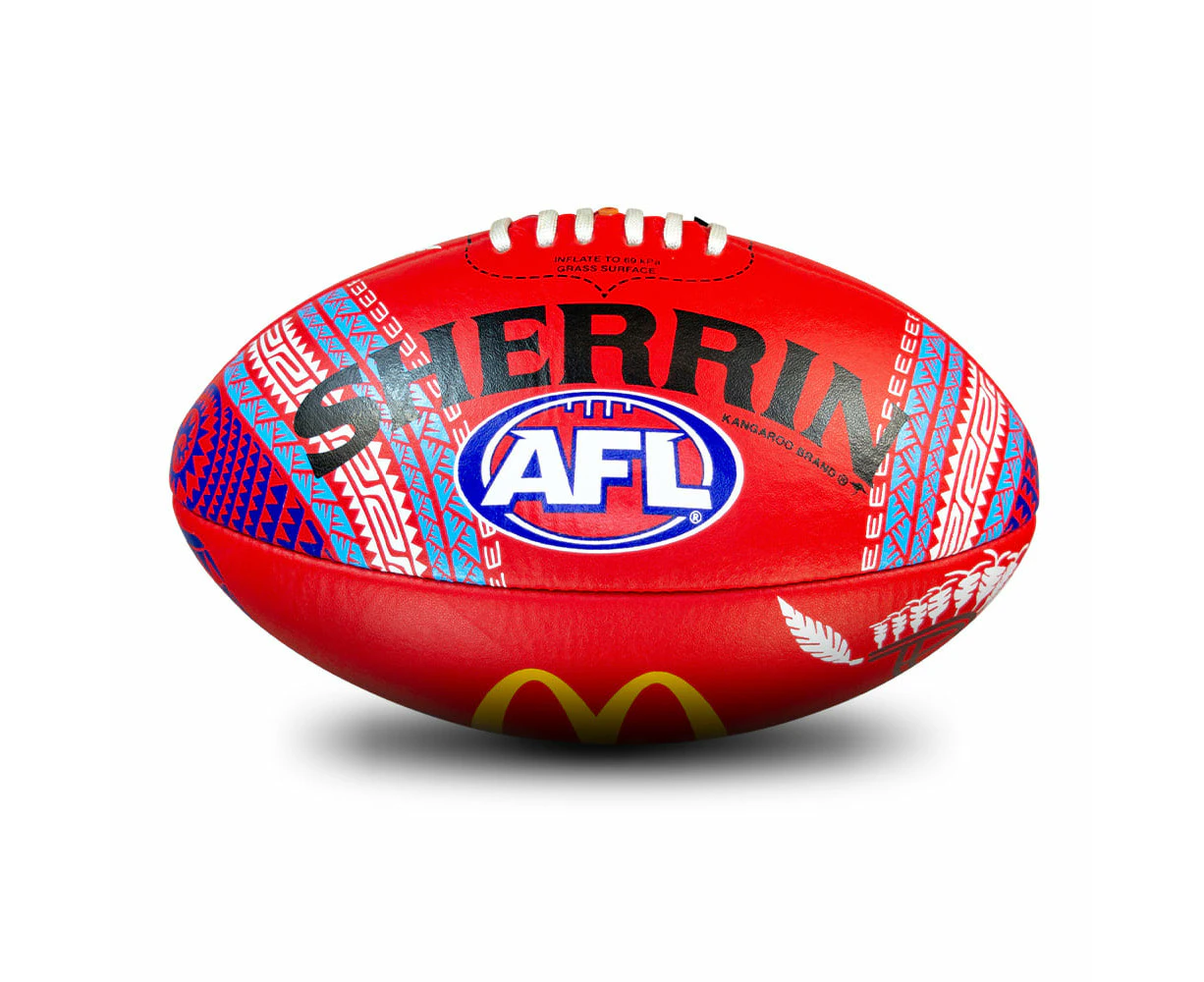 Sherrin 2024 Sir Doug Nicholls Round Replica Game Football - Red