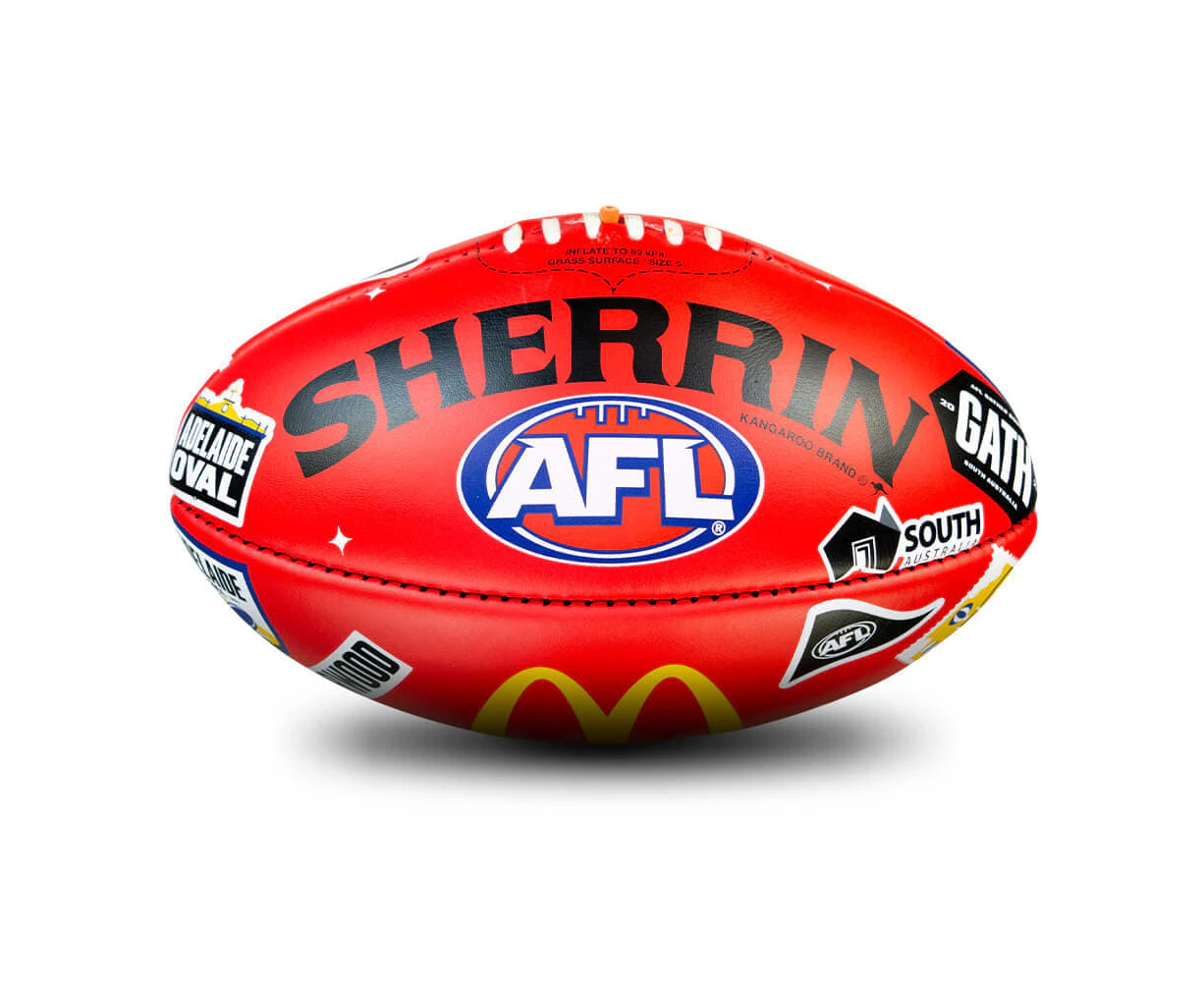 Sherrin 2024 AFL Gather Round Official Game Ball Leather size 5 - Red