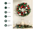 Jingle Jollys Christmas Wreath 40CM Xmas Garland Baubles Ornaments Party Decor