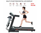 Auto Incline Multi functional Electric Treadmill Pulse Sensor LCD Fitness Home Gym Massage Sit Up Bar