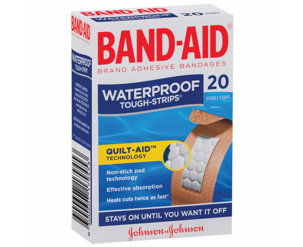 Band-Aid Tough Waterproof Sterile Tough Strips Pack of 20's