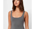 Square Neck Body Maxi Dress - Lily Loves - Grey