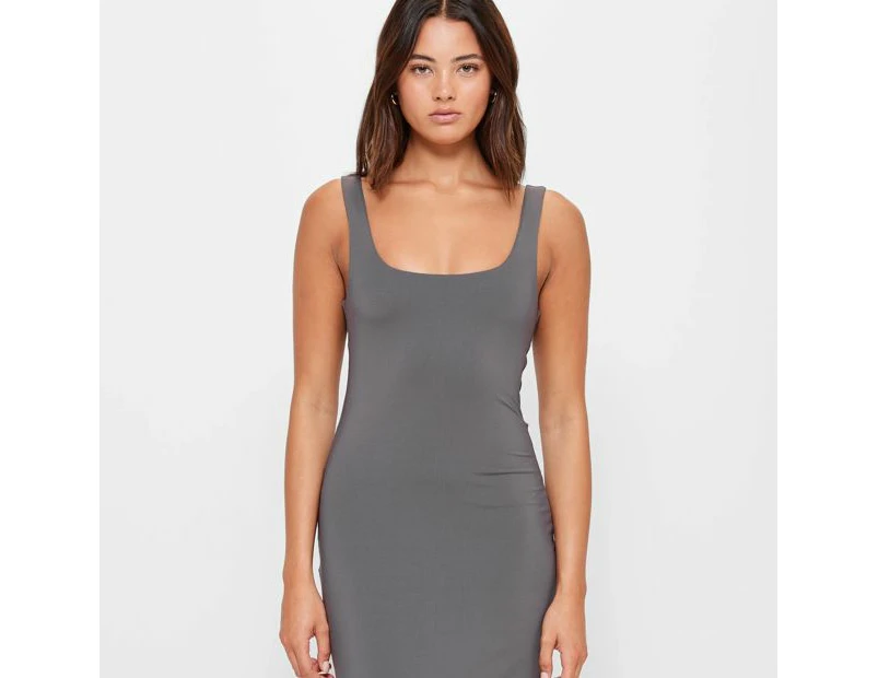 Square Neck Body Maxi Dress - Lily Loves - Grey