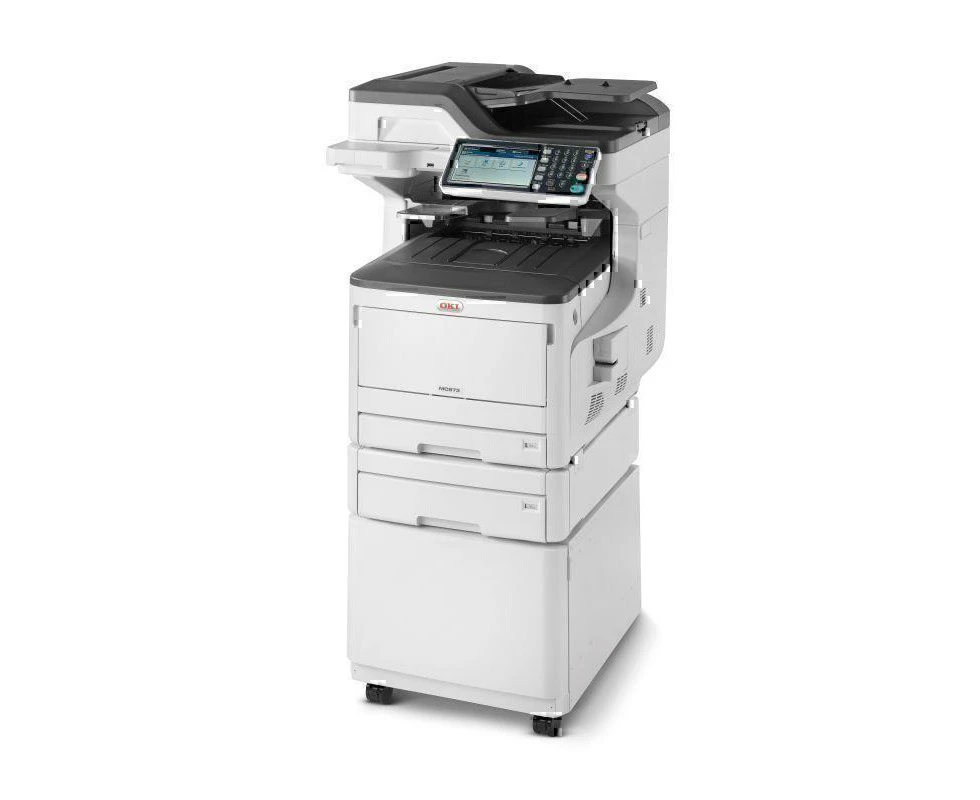 OKI MC873dnct A3 Colour Multifunction Printer with Two Paper Trays & Cabinet