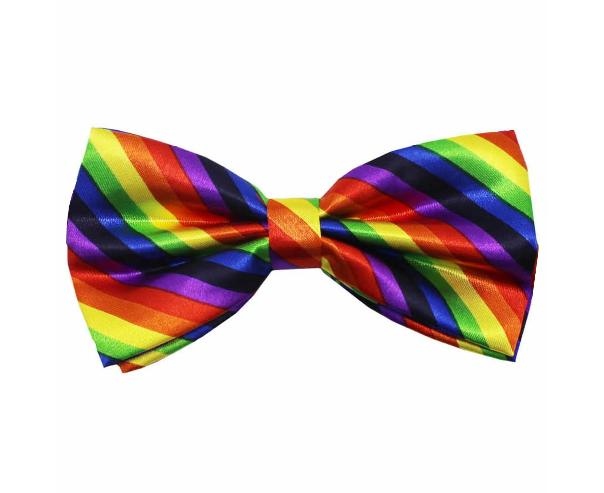 Rainbow Diagonal Stripe Bow Tie