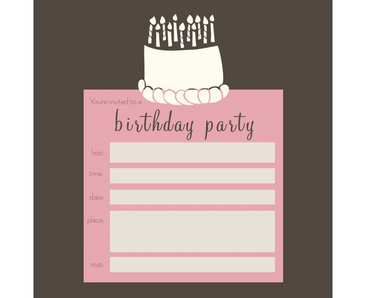 You're Invited - Birthday Party Pink & Brown