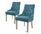 La Bella 2 Set Dark Blue French Provincial Dining Chair Amour Oak Leg