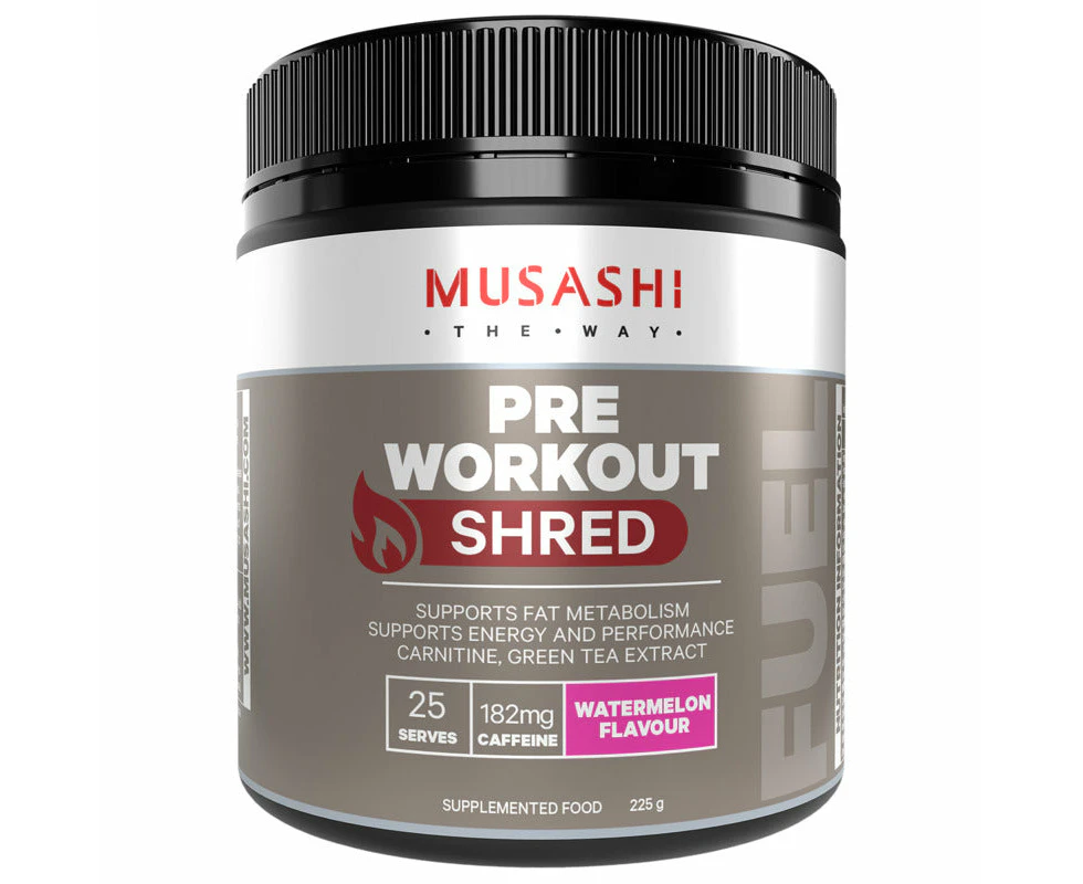 Musashi Pre Workout Shred Watermelon 225g