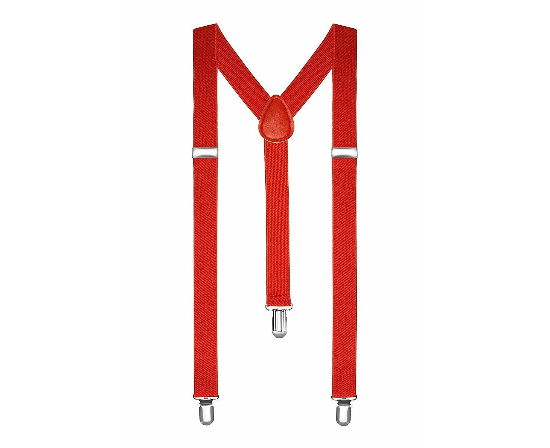 Red Unisex Suspenders Braces Elastic Strong Clip On Adjustable Formal Wedding Party