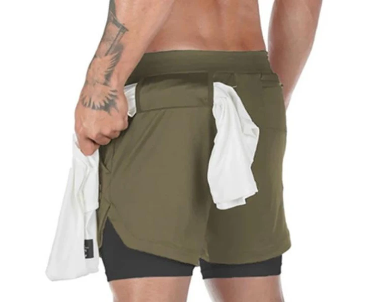 2in1 Men’s Running Shorts Gym Athletic Workout Shorts