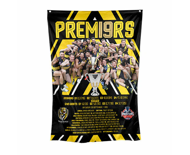 Richmond Tigers AFL Footy 2019 Premiers Premiership Wall Flag PH2