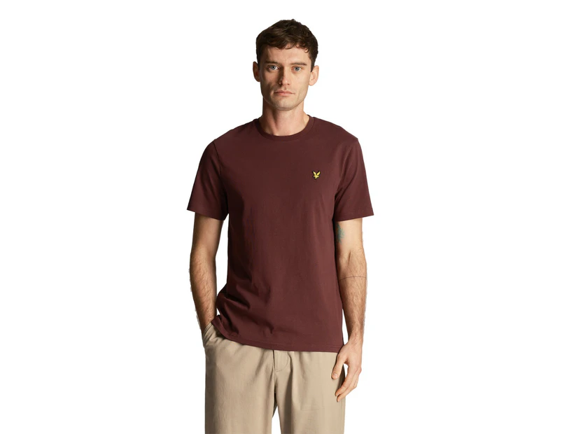 Lyle & Scott Mens Plain T-Shirt (Burgundy) - LS312