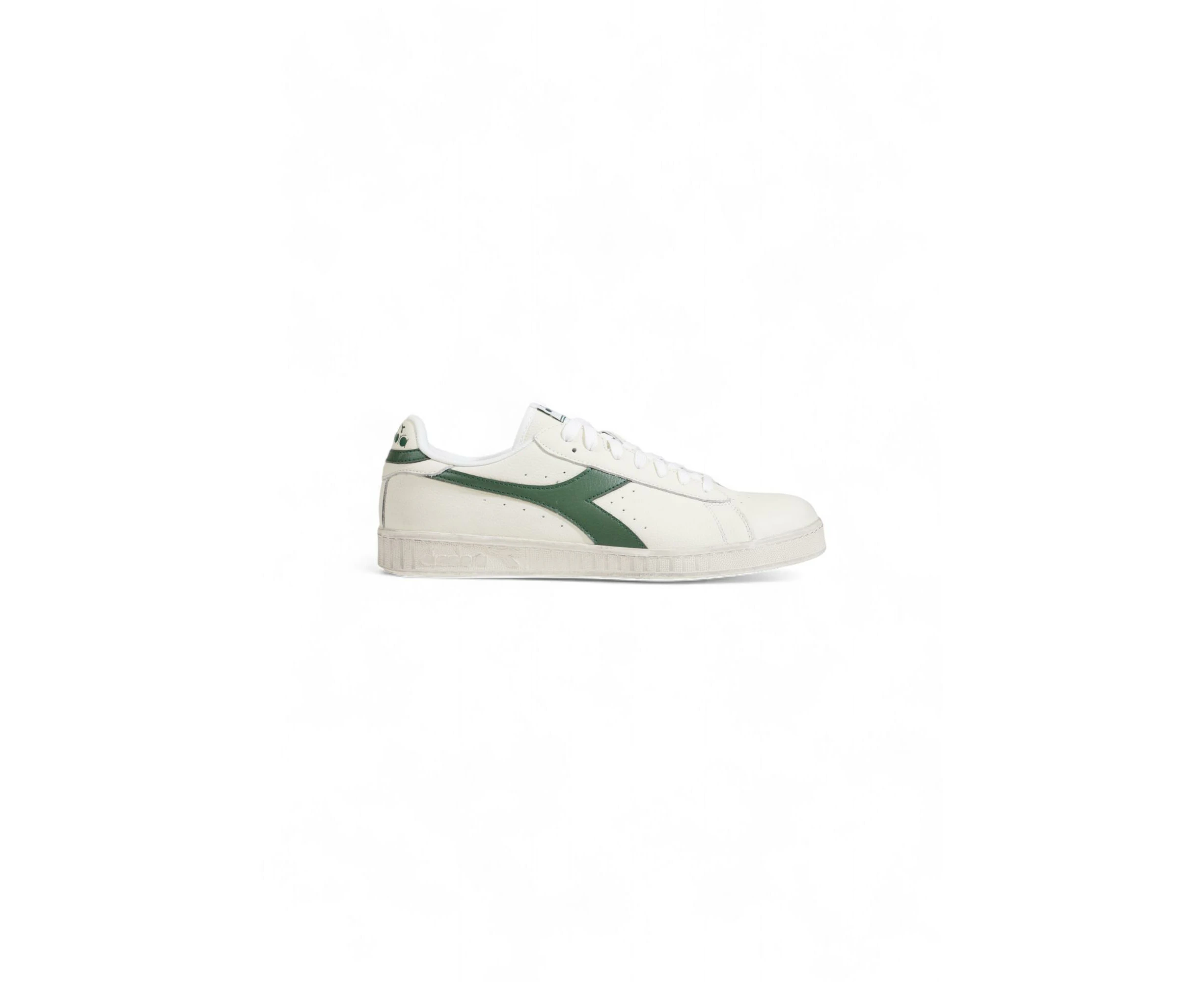 Green Sporty Sneakers with Rubber Sole and Leather-Fabric Composition