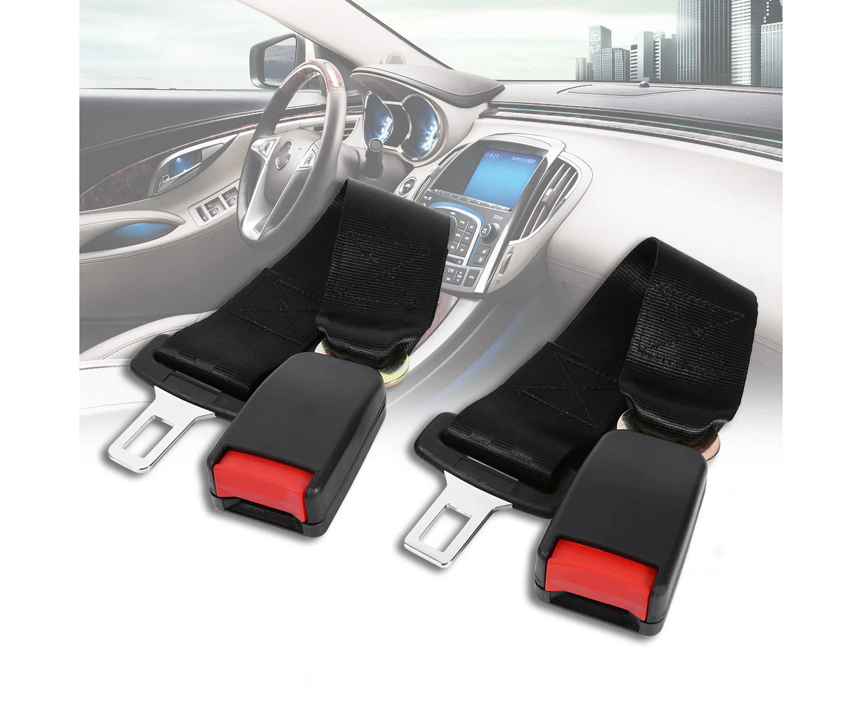 2x Universal 14" Car Truck Seat Seatbelt Safety Belt Extender Extension w/Buckle