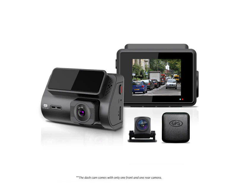 Elinz 2 Channel Dash Cam 4K+1080P AHD Rear Camera WiFi GPS Night Vision Supercapacitor Sony Starvis Car DVR