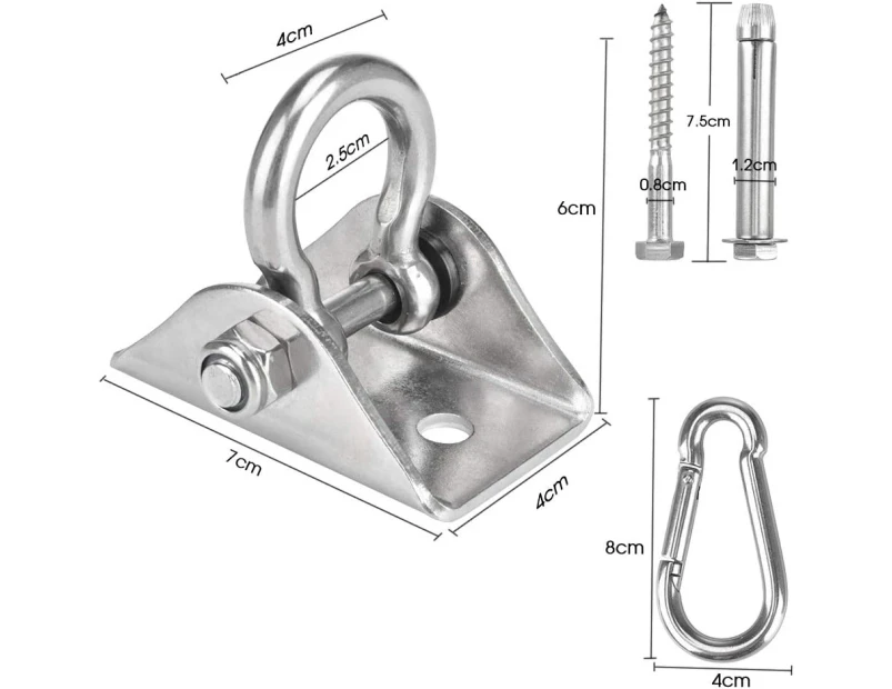 360° Swivel Ceiling Hook Stainless Steel With Swivel Snap Hook For Sandbag Hanging Chair