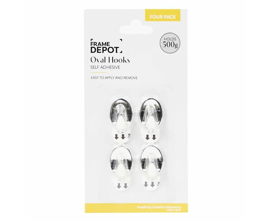 Frame Depot Self-Stick Oval Hook 4 Pack