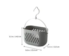 WSECOMM Hanging Shower Caddy Plastic Hanging Shower Caddy Basket Portable Kitchen Organizer Storage Basket with Hook for Home Grey