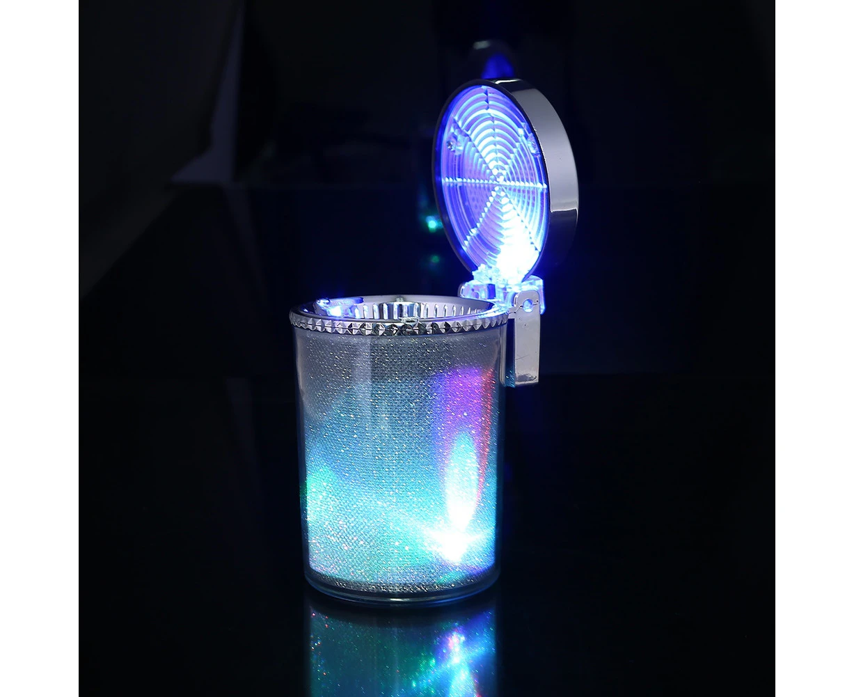 Portable Car Ashtray with LED Light Cigarette Cigar Ash Tray Container Smoke Cup Holder Colorful Storage Cup