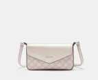 Nine West Bowie Mini Flap Crossbody Bag - Champagne Logo