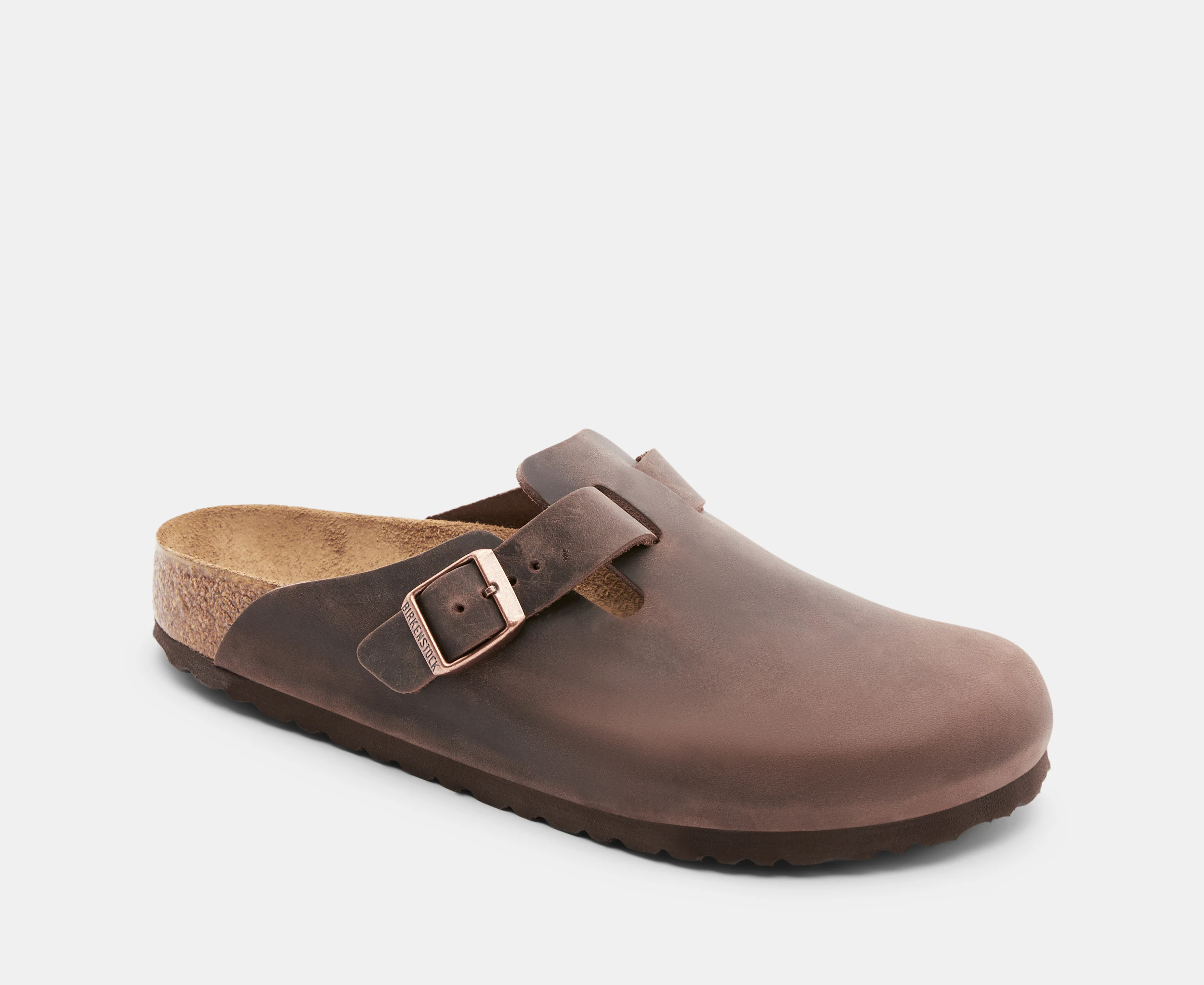 Birkenstock Unisex Boston Oiled Leather Regular Fit Clogs - Habana