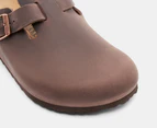 Birkenstock Unisex Boston Oiled Leather Regular Fit Clogs - Habana