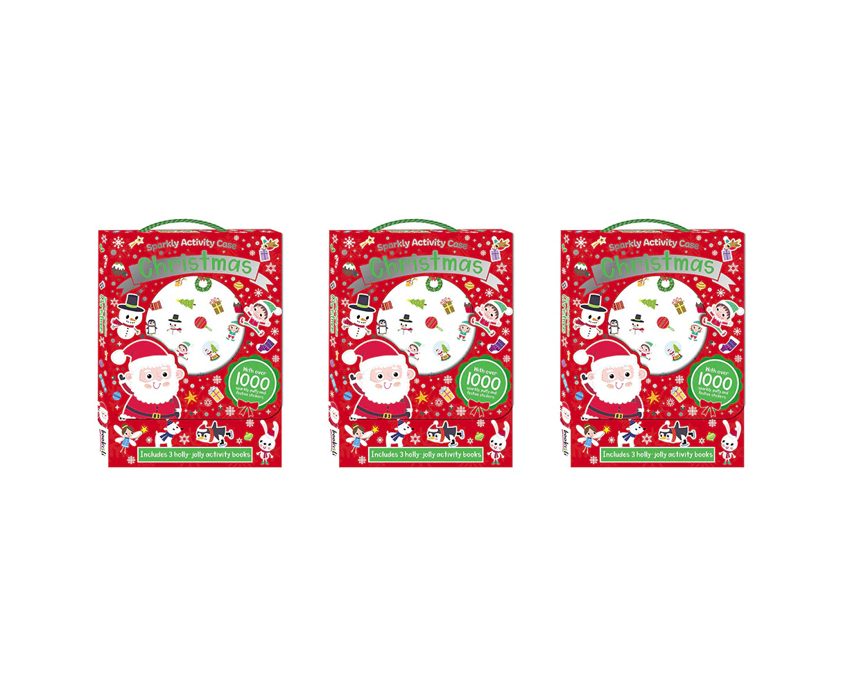 3x Bookoli Sparkly Activity Case: Christmas Magic Craft Activity Book Childrens