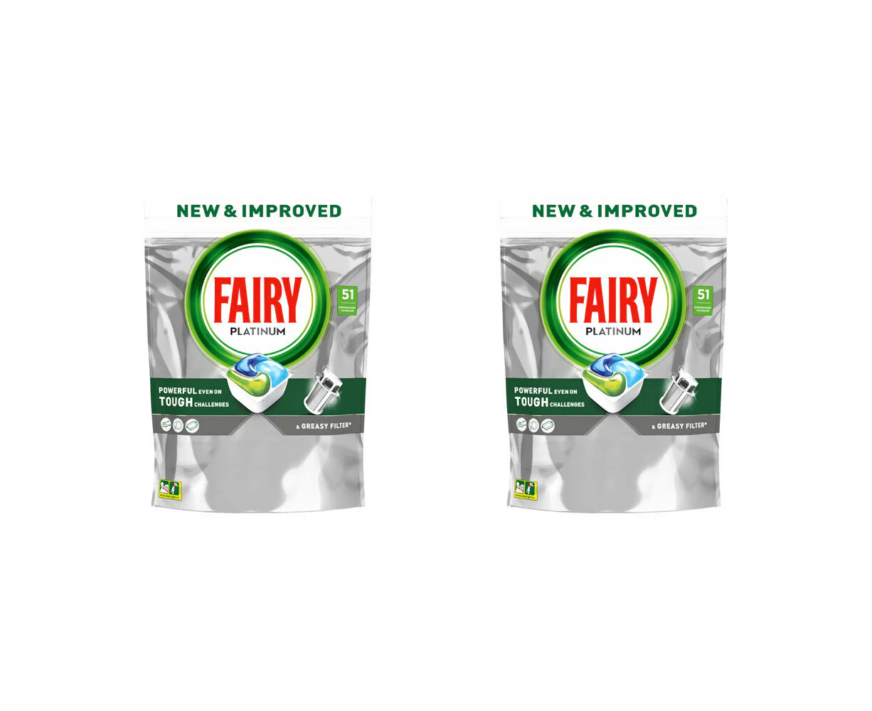 2x 51pc Fairy All In 1 Dishwashing Dish/Cutlery  Tablets/Capsules