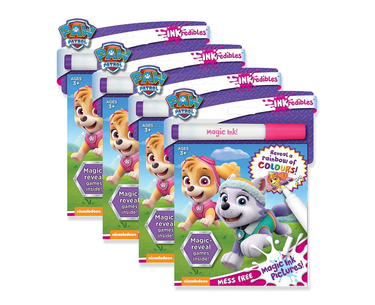 4x Inkredibles PAW Patrol Magic Ink Pictures: Skye Colouring Kit Kids Art Book