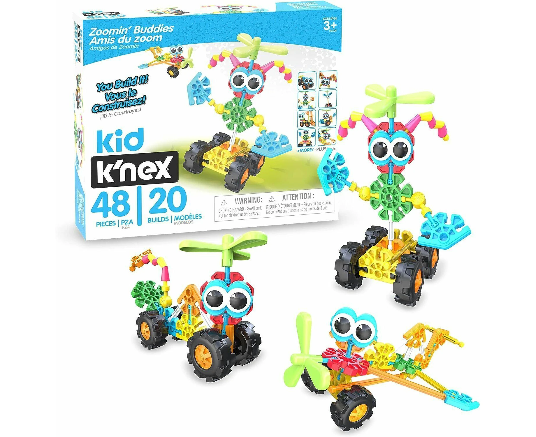 48pc Knex Zoomin Buddies 20 Builds Kids/Childrens Building Play Toy 3+