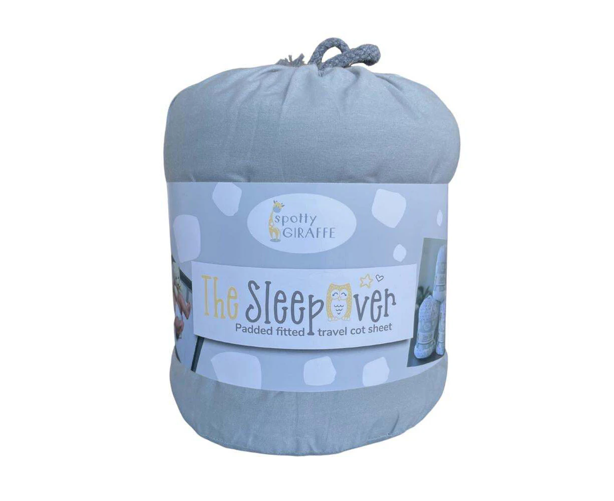 Spotty Giraffe The SleepOver Portable Lightweight Cot Travel Sheet Cool Grey