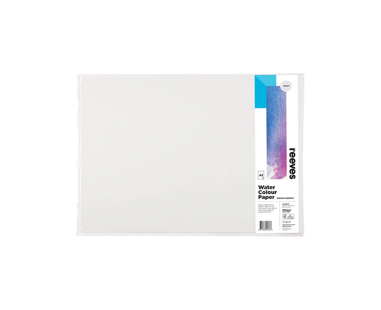 5pc Reeves Water Colour Medium Texture Premium Paper A2 Art And Craft 200gsm