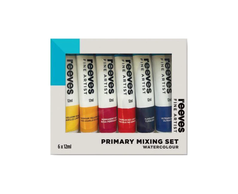 6pc Reeves Fine Artist Watercolour Painting Art/Craft Primary Mixing Set 12ml