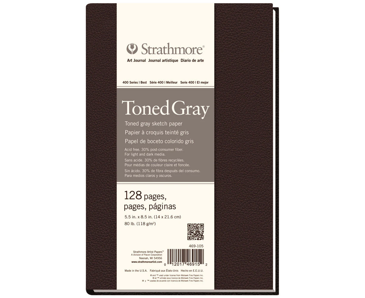 Strathmore 400 Series HB Art/Sketch Journal Toned Grey 5.5''x8.5'' 128 Sheets