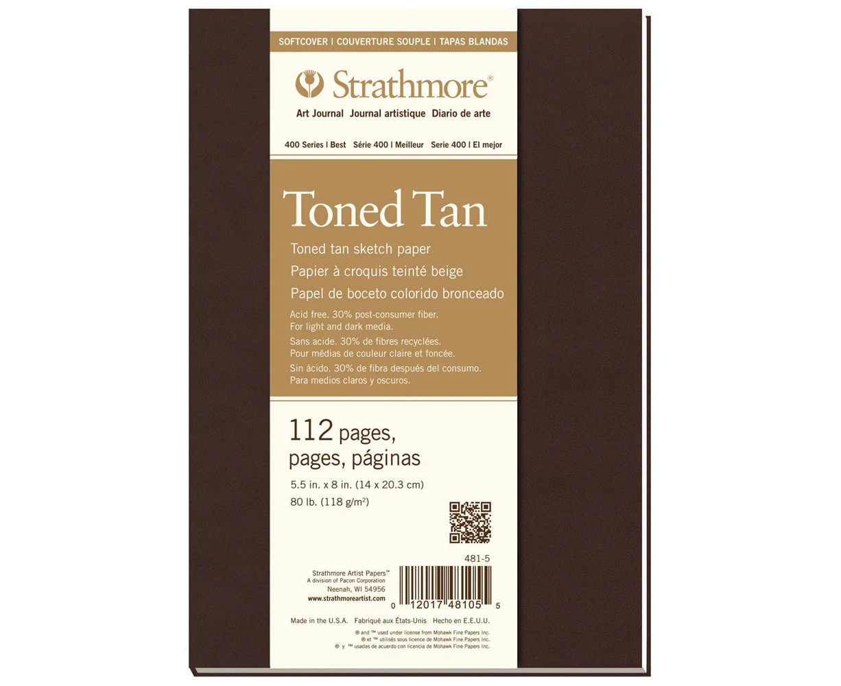 Strathmore 400 Series HB Art/Sketch Journal Toned Tan 5.5''x8.5'' 128 Sheets